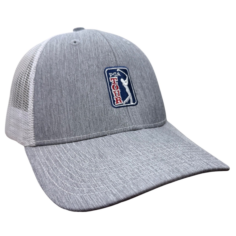 PGA TOUR Ahead Authentics Mens Grey Heather Mesh Snapback Golf Hat C18HLM